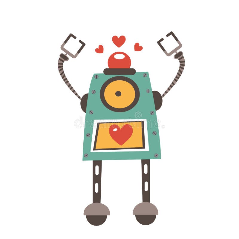 Carácter colorido del robot ilustración del vector