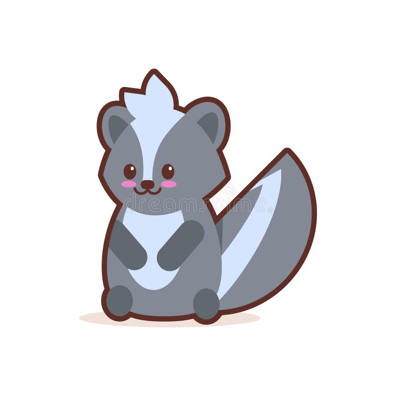 Carácter cómico de la pequeña historieta linda de la mofeta con los animales divertidos sonrientes del emoji de la cara del anima libre illustration Carácter cómico de la pequeña historieta linda de la mofeta con los animales divertidos sonrientes del emoji de la cara del anima libre illustration