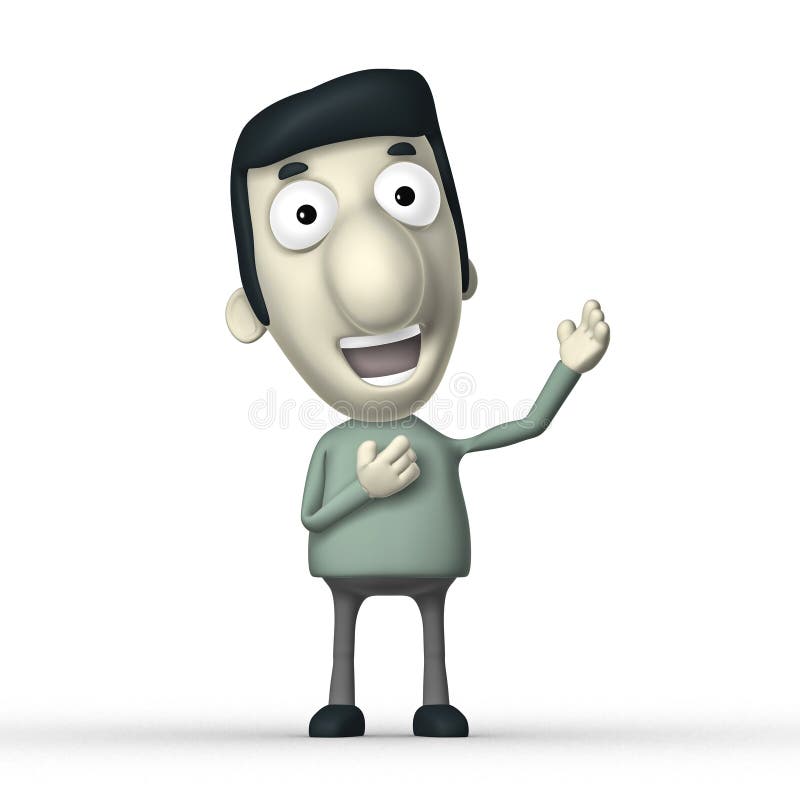 Personaje 3D de dibujos animados stock de ilustración