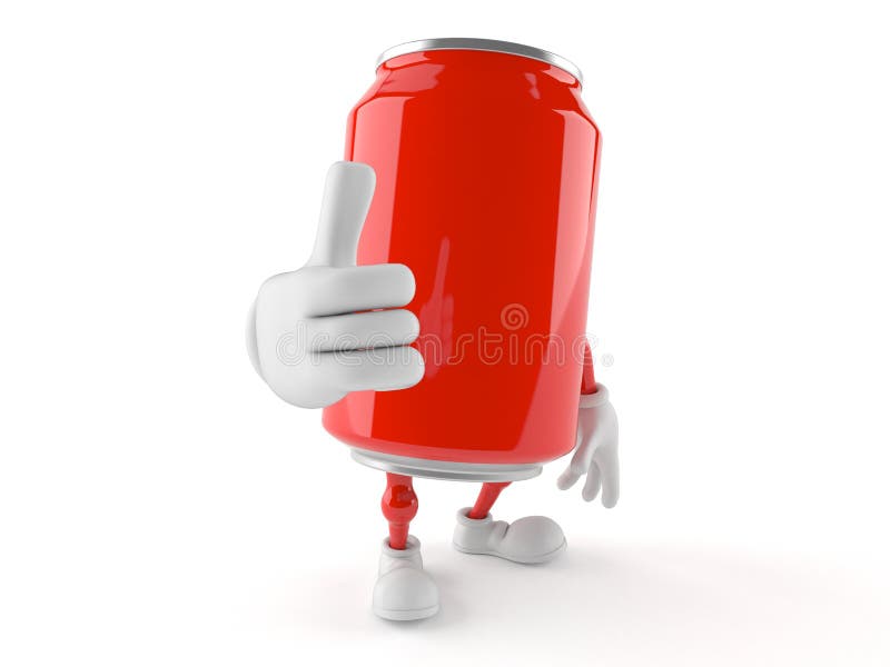 Carácter de la poder de soda con los pulgares para arriba stock de ilustración Carácter de la poder de soda con los pulgares para arriba stock de ilustración