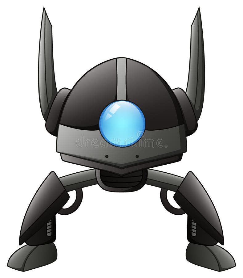 Carácter del robot de la historieta aislado en el fondo blanco libre illustration