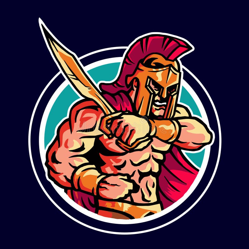Carácter emblemático del logotipo de la mascota guerrera de Esparta