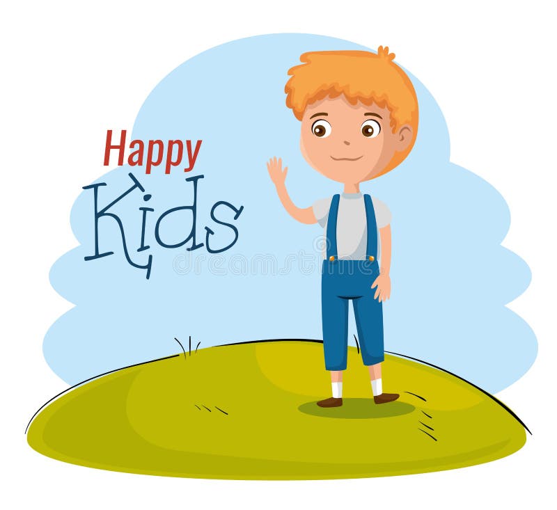 Carácter feliz del niño pequeño ilustración del vector Carácter feliz del niño pequeño ilustración del vector