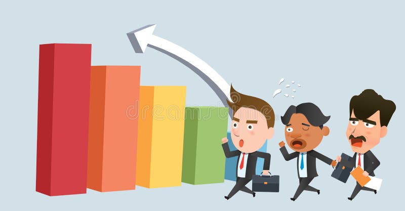 Carácter plano del concepto del gráfico del equipo de la corporación stock de ilustración Carácter plano del concepto del gráfico del equipo de la corporación stock de ilustración