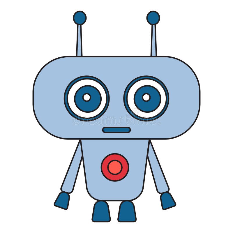 Carácter robot de niño en vector de fondo blanco