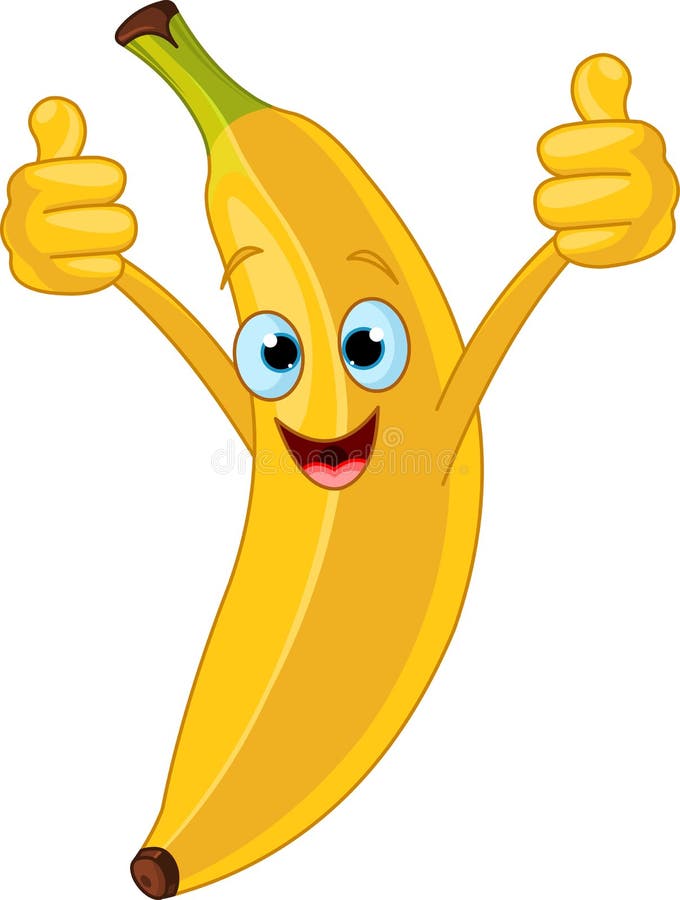 Caráter alegre da banana dos desenhos animados