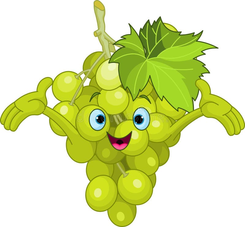 Caráter alegre da uva dos desenhos animados