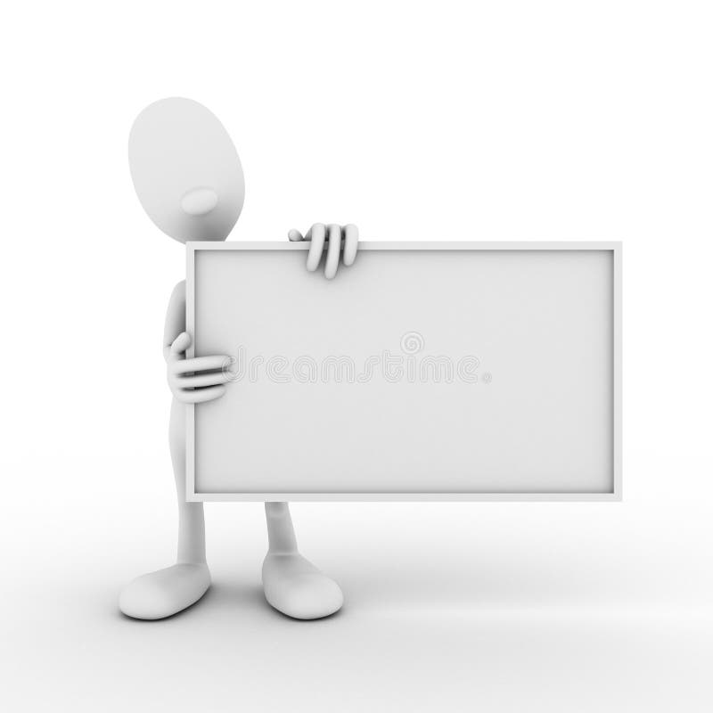 Caráter com uma ardósia limpa ilustração stock Caráter com uma ardósia limpa ilustração stock