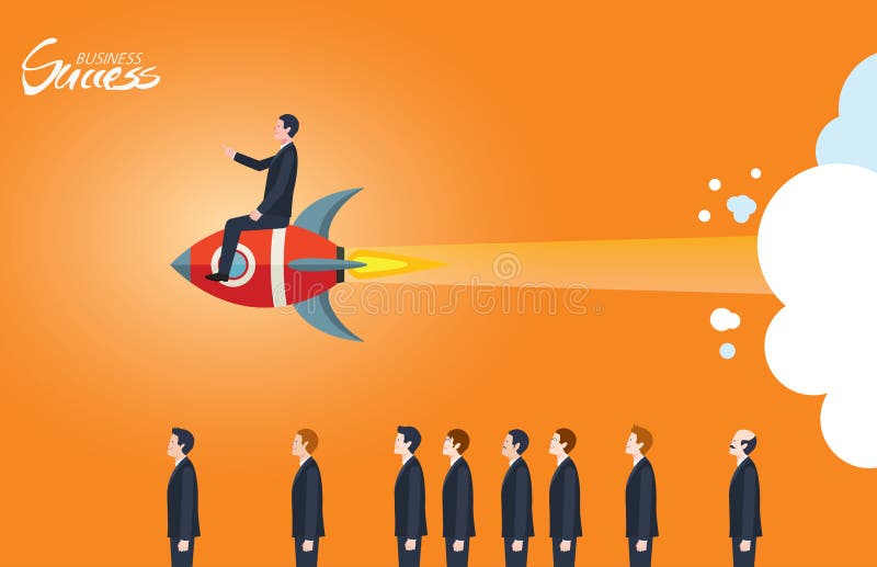 Caráter liso mínimo de ilustrações do conceito do sucesso comercial ilustração royalty free Caráter liso mínimo de ilustrações do conceito do sucesso comercial ilustração royalty free