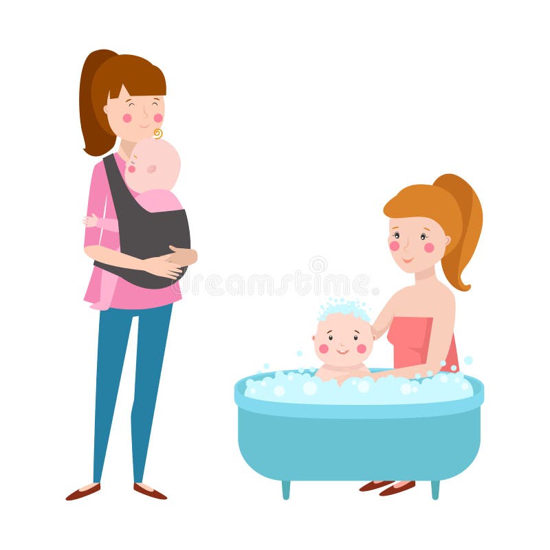 Caráteres novos do vetor da mãe ilustração stock Caráteres novos do vetor da mãe ilustração stock