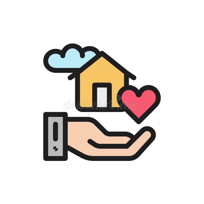Casa astuta dolce dell'icona piana di colore Concetto di comodità della casa royalty illustrazione gratis Casa astuta dolce dell'icona piana di colore Concetto di comodità della casa royalty illustrazione gratis