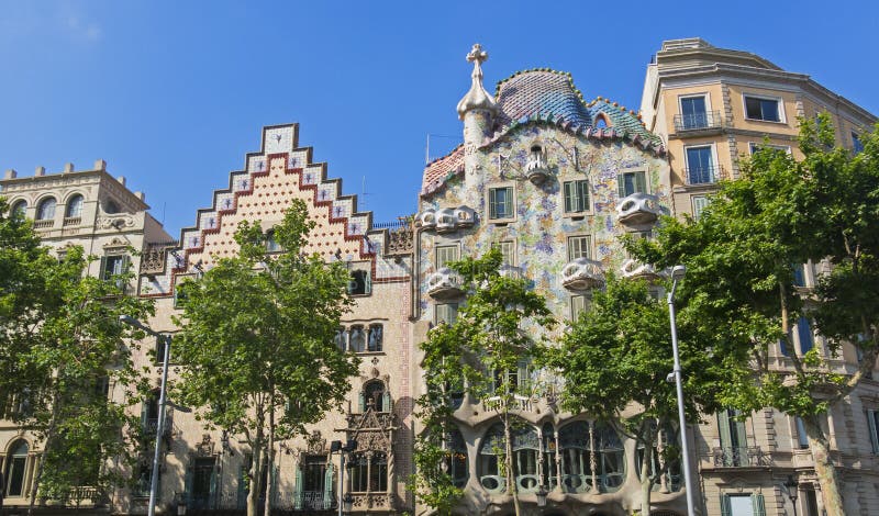 Casa batllo și casa ametller faimoasă arhitectură modernistă. barcelona royalty free stock images