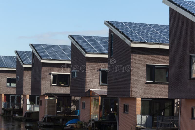 Family house with solar panels for alternative energy. Family house with solar panels for alternative energy