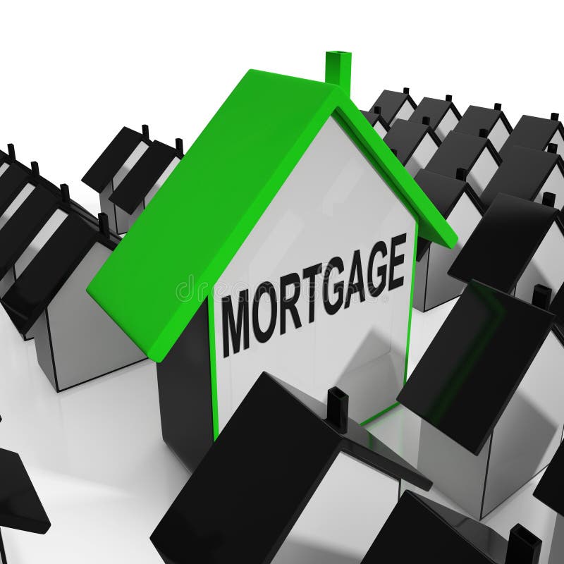 A casa da hipoteca significa o débito e os reembolsos na propriedade ilustração stock A casa da hipoteca significa o débito e os reembolsos na propriedade ilustração stock