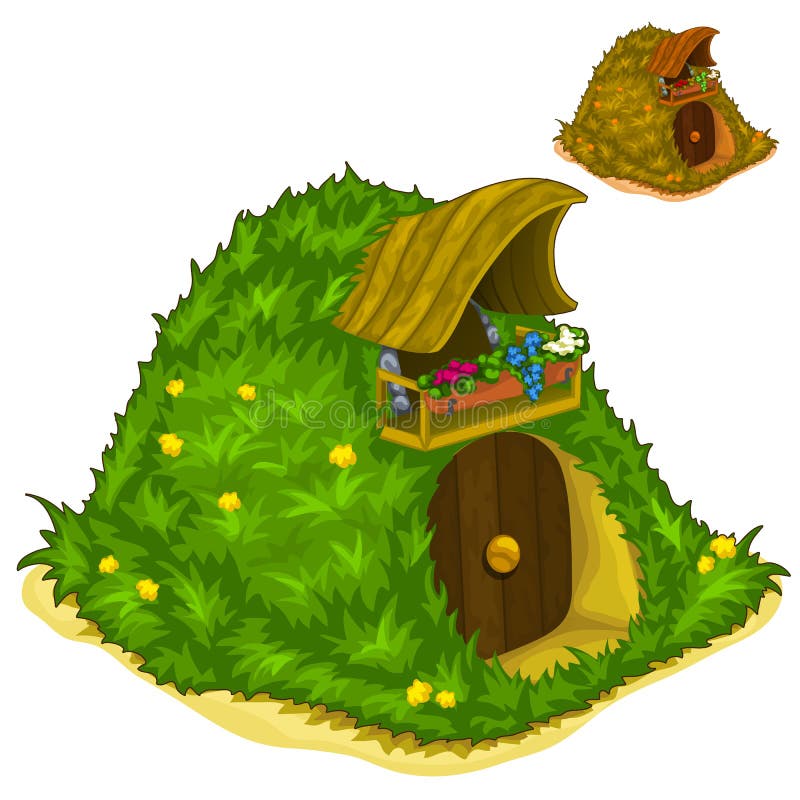 Casa dentro de la colina para los habitantes mágicos libre illustration Casa dentro de la colina para los habitantes mágicos libre illustration