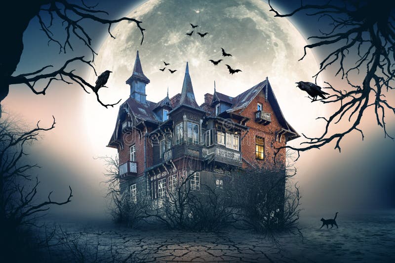 Casa fantasmagórica frecuentada imagen de archivo libre de regalías Casa fantasmagórica frecuentada imagen de archivo libre de regalías