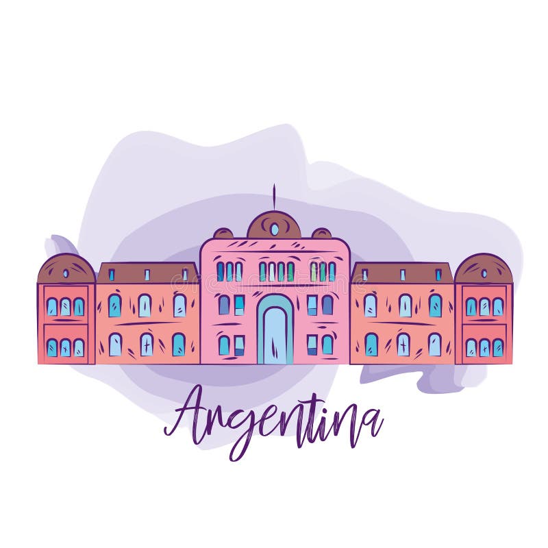 Casa izolată a președintelui rosada din Argentina vector vector illustration