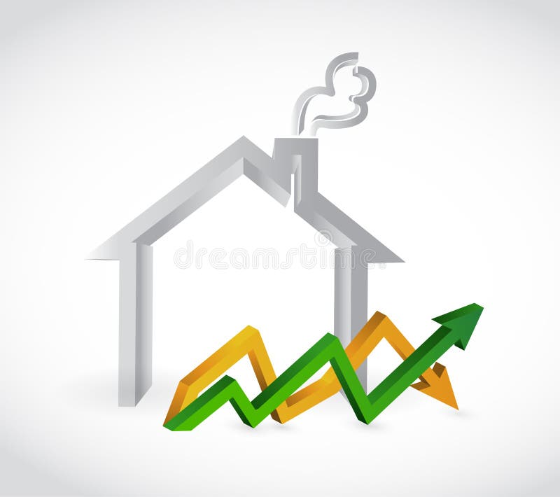 a casa lucra para cima e para baixo o gráfico de negócio da seta ilustração royalty free a casa lucra para cima e para baixo o gráfico de negócio da seta ilustração royalty free