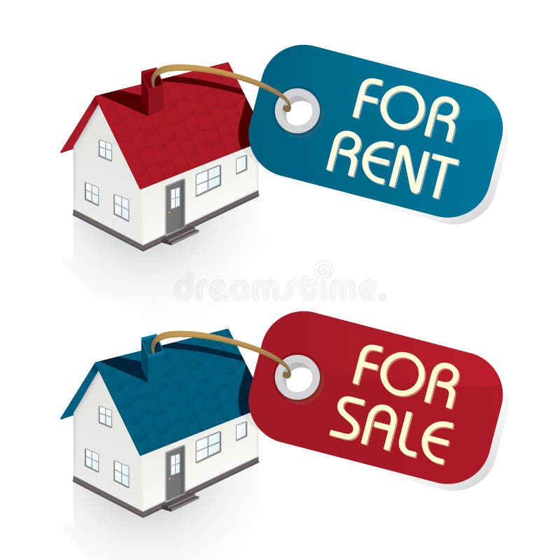 House for Sale and for Rent Vector Tags. House for Sale and for Rent Vector Tags