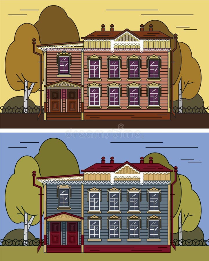 Casa russa a colori illustrazione vettoriale Casa russa a colori illustrazione vettoriale