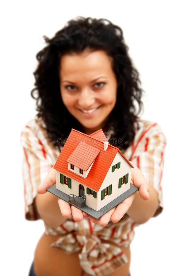 Casa na mão imagem de stock