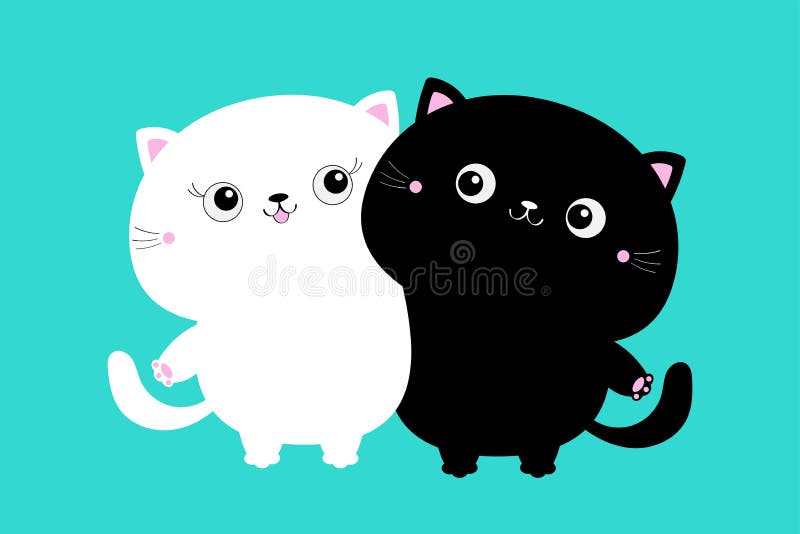 Grátis Gato Preto E Branco Dos Desenhos Animados Com Elementos