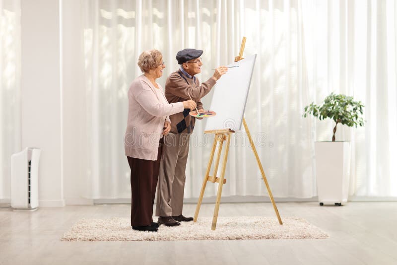 homem idoso pintando quadro em estilo de linha de atividade em casa 2576050  Vetor no Vecteezy