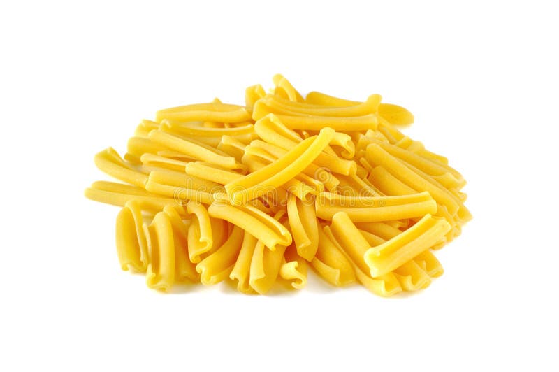 Casarecce, italian raw pasta royalty free stock photography