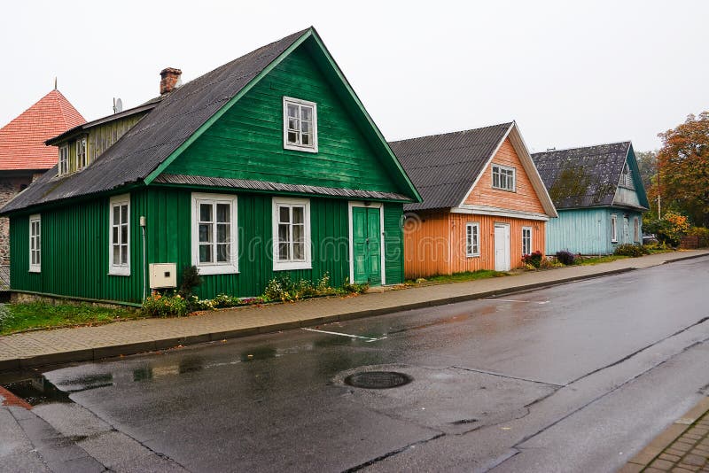 Wooden houses Caraite in Trakai (Lithuania). Wooden houses Caraite in Trakai (Lithuania)