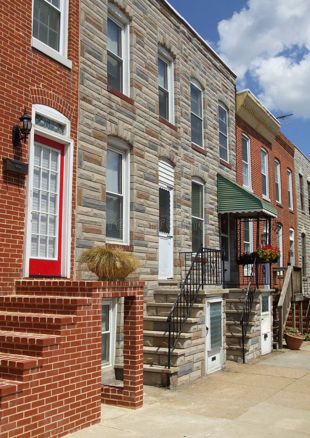 Casas De Ciudad De Baltimore Maryland Imagen de archivo Imagen de