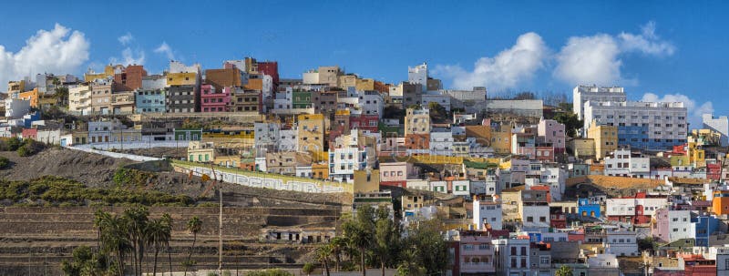 Casas de ciudad de Las Palmas de Gran Canaria imágenes de archivo libres de regalías Casas de ciudad de Las Palmas de Gran Canaria imágenes de archivo libres de regalías