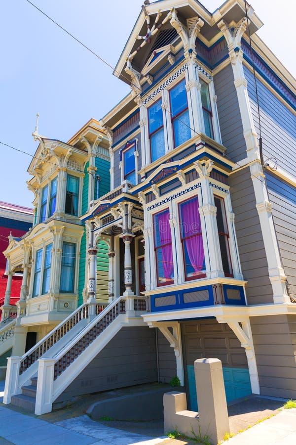 San Francisco Victorian houses in Pacific Heights of California USA. San Francisco Victorian houses in Pacific Heights of California USA