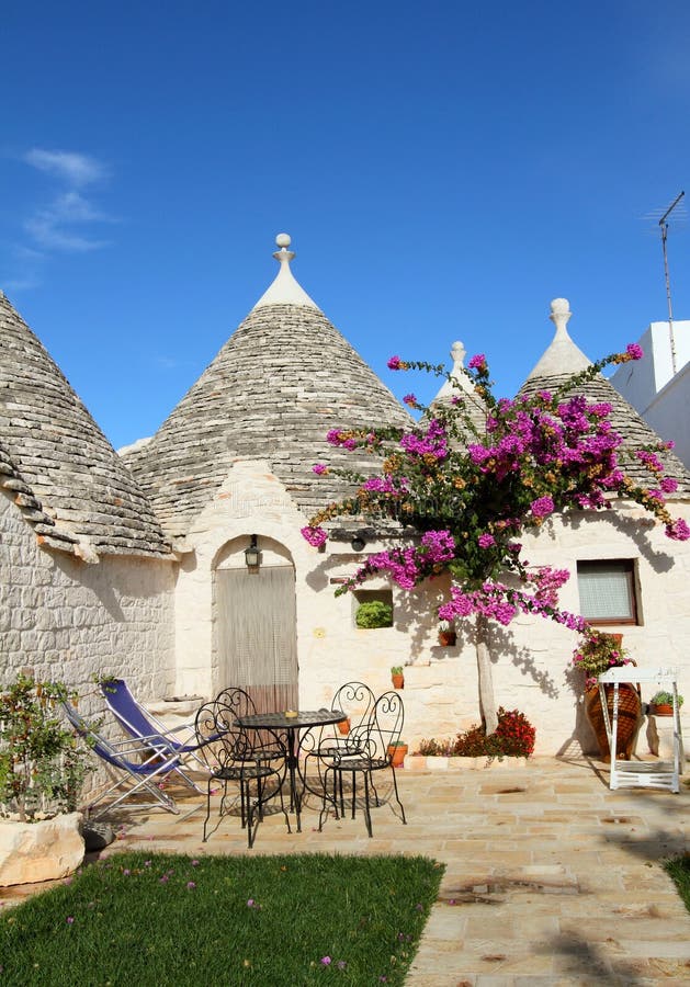 Trulli houses with conical roofs in Alberobello, unesco world heritage, Italy. Trulli houses with conical roofs in Alberobello, unesco world heritage, Italy