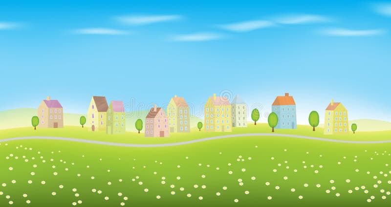 Casas en paisaje libre illustration Casas en paisaje libre illustration