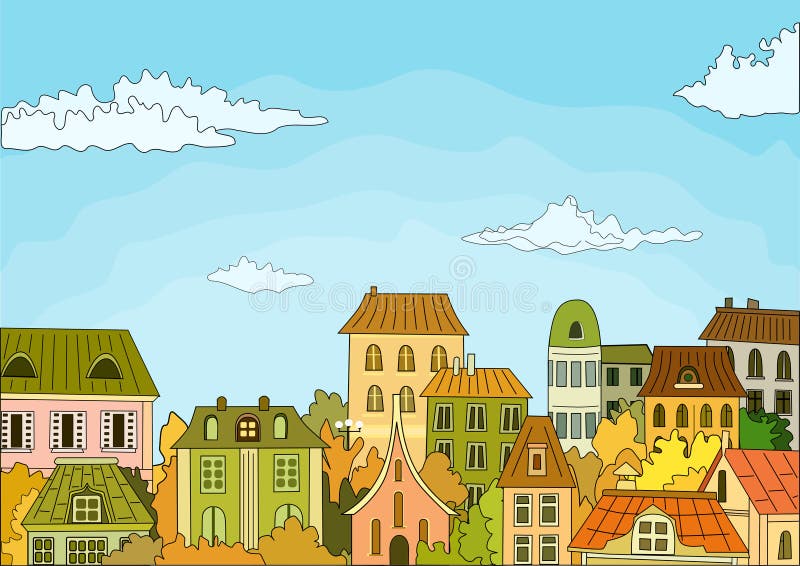 Casas retro stock de ilustración