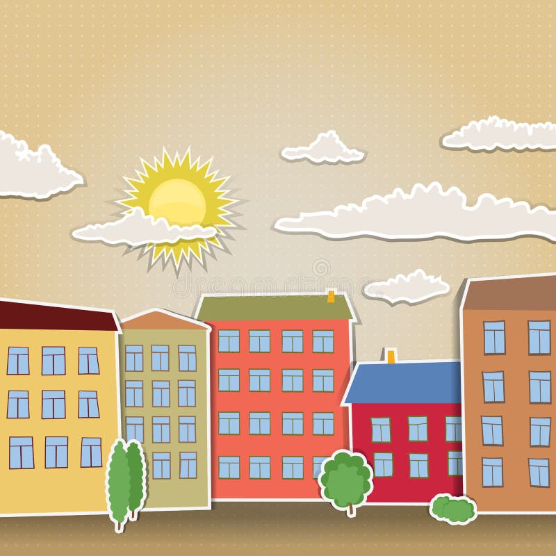 Casas retro libre illustration