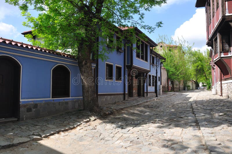 Old street and houses in Bulgaria. Old street and houses in Bulgaria