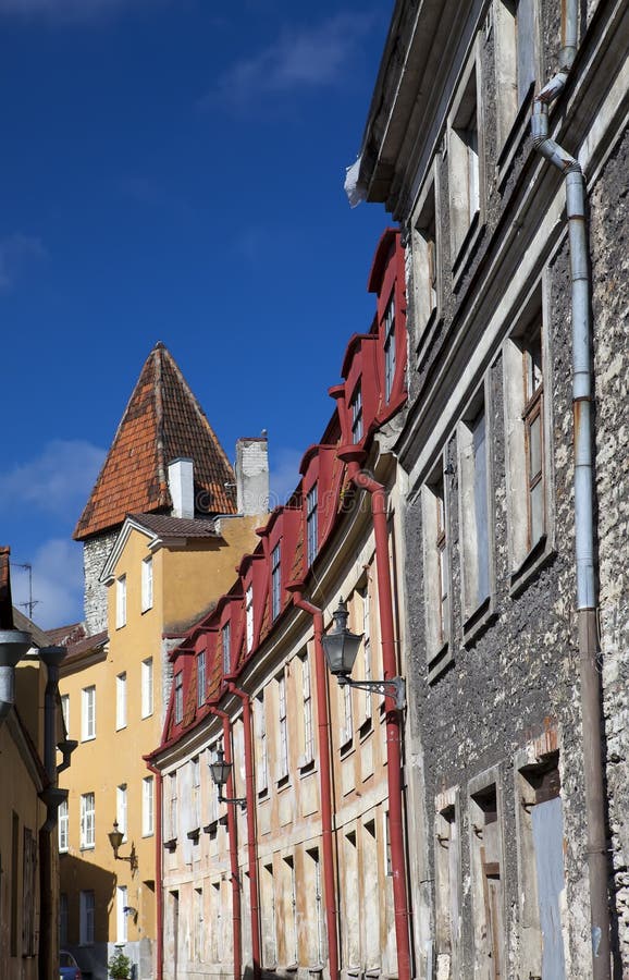 Old houses on the Old city streets. Tallinn Estonia. Old houses on the Old city streets. Tallinn Estonia