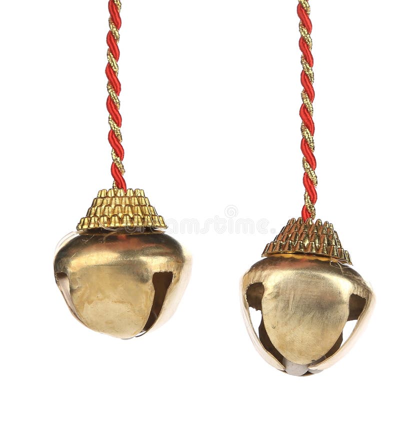 Cascabeles De Oro En Una Cuerda. Imagen de archivo - Imagen de alarmas,  ornamento: 37075591