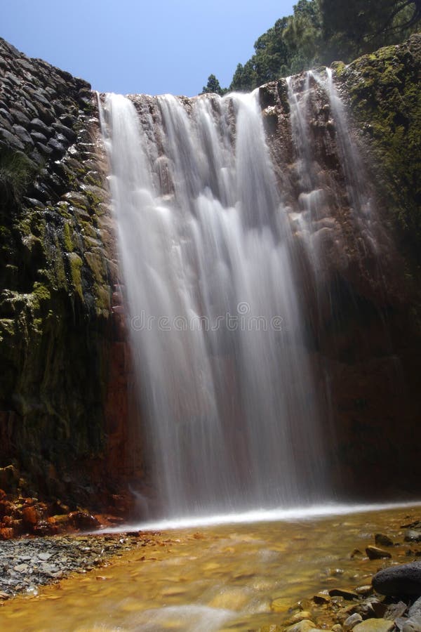 Cascada de colodera de taburiente national park ισπανία στοκ εικόνα