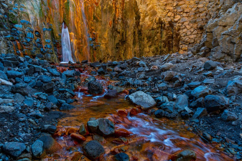 Cascada de los coloa caldera de taburiente at la palma canary islands ισπανία στοκ φωτογραφία