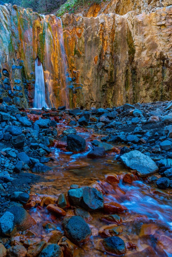 Cascada de los coloa caldera de taburiente at la palma canary islands ισπανία στοκ εικόνες