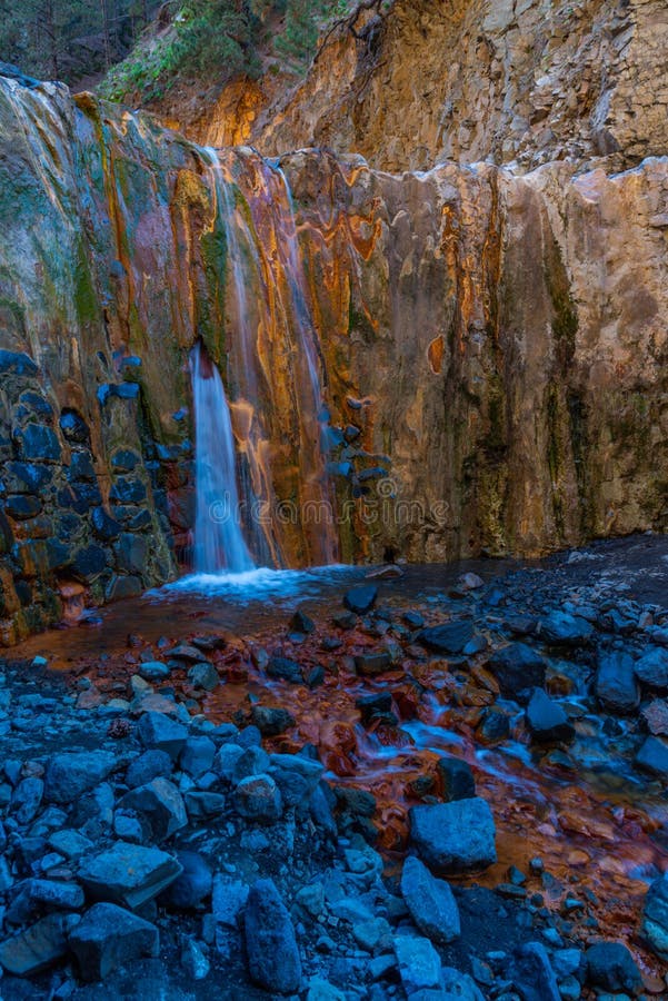Cascada de los coloa caldera de taburiente at la palma canary islands ισπανία στοκ εικόνες με δικαίωμα ελεύθερης χρήσης