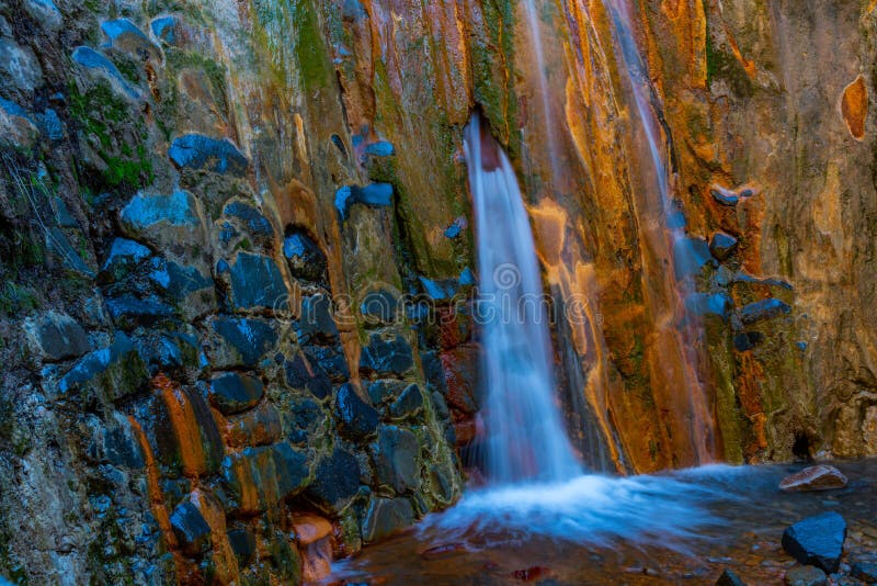 Cascada de los coloa caldera de taburiente at la palma canary islands ισπανία στοκ εικόνα