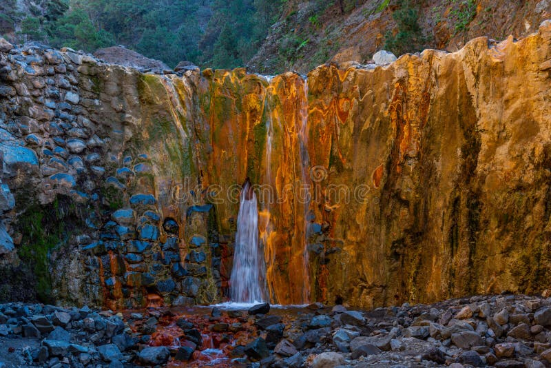 Cascada de los coloa caldera de taburiente at la palma canary islands ισπανία στοκ φωτογραφία με δικαίωμα ελεύθερης χρήσης