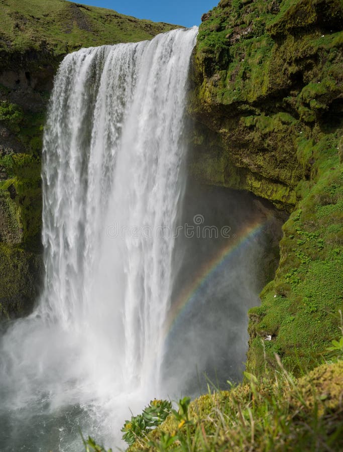 Cascada de Skogafoss foto de archivo Cascada de Skogafoss foto de archivo