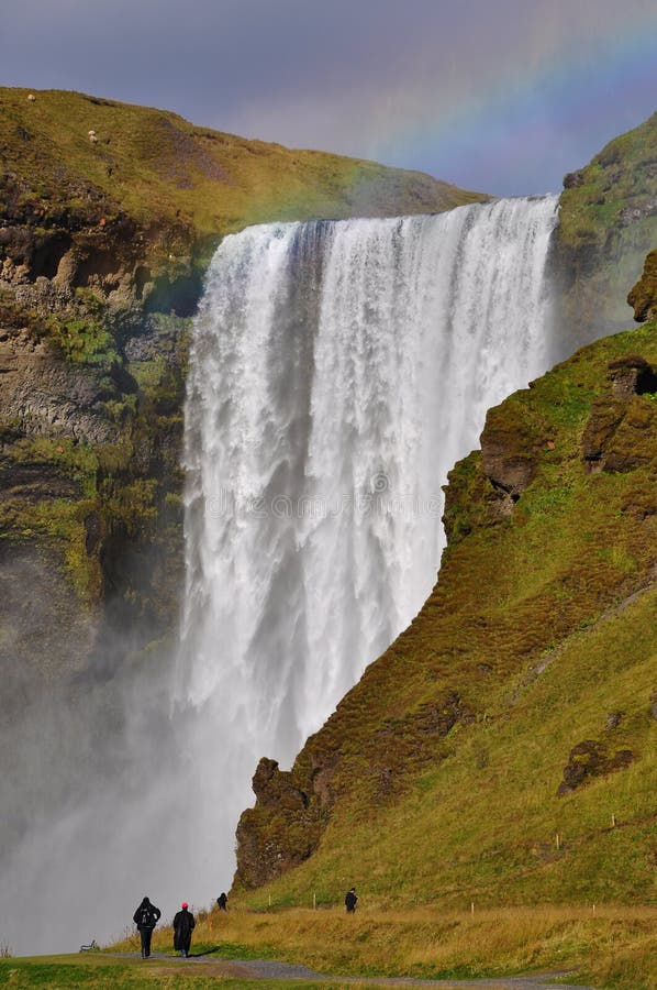 Cascada de Skogafoss foto de archivo Cascada de Skogafoss foto de archivo