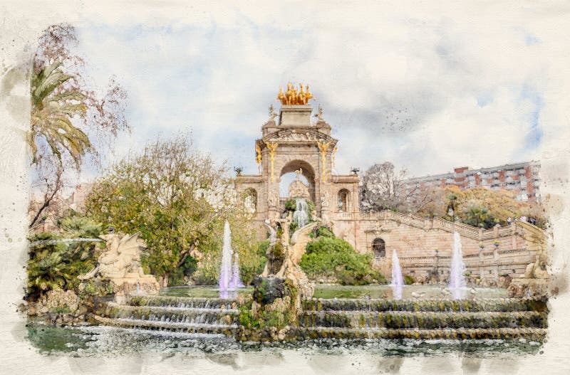 Cascada Del Parc De La Ciutadella In Barcelona Redaktionelles Foto ...