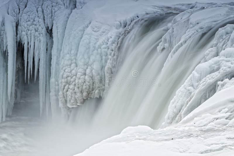 Cascada helada de Godafoss, Islandia fotografía de archivo Cascada helada de Godafoss, Islandia fotografía de archivo