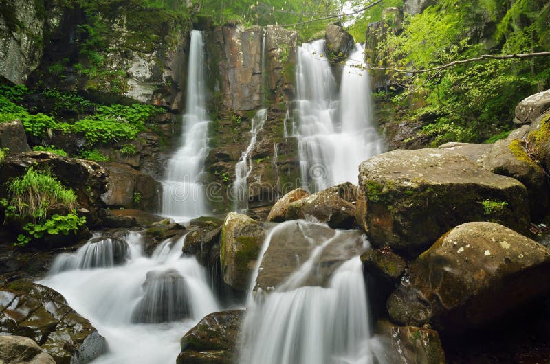 Cascade dans la forêt photos libres de droits